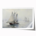 Vintage Landscape Art – Sailing Boats on Calm Waters – Antique Maritime Wall Art