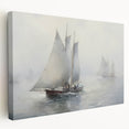 Vintage Landscape Art – Sailing Boats on Calm Waters – Antique Maritime Wall Art