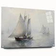 Vintage Landscape Art – Sailing Boats on Calm Waters – Antique Maritime Wall Art