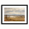 Vintage Landscape Art – Serene Countryside with River and Village – Antique Rural Scene Wall Art