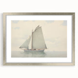Vintage Landscape Art – Sailboat on Calm Waters – Antique Maritime Wall Art
