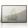 Vintage Landscape Art – Sailboat on Calm Waters – Antique Maritime Wall Art