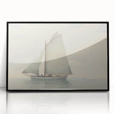 Vintage Landscape Art – Sailboat on Calm Waters – Antique Maritime Wall Art