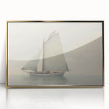 Vintage Landscape Art – Sailboat on Calm Waters – Antique Maritime Wall Art
