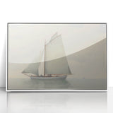 Vintage Landscape Art – Sailboat on Calm Waters – Antique Maritime Wall Art