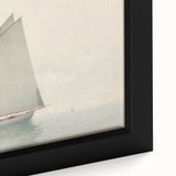 Vintage Landscape Art – Sailboat on Calm Waters – Antique Maritime Wall Art
