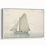 Vintage Landscape Art – Sailboat on Calm Waters – Antique Maritime Wall Art