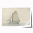 Vintage Landscape Art – Sailboat on Calm Waters – Antique Maritime Wall Art