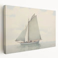Vintage Landscape Art – Sailboat on Calm Waters – Antique Maritime Wall Art