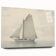 Vintage Landscape Art – Sailboat on Calm Waters – Antique Maritime Wall Art