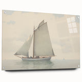 Vintage Landscape Art – Sailboat on Calm Waters – Antique Maritime Wall Art