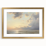 Vintage Landscape Art – Tranquil Ocean at Sunset – Antique Seaside Wall Art