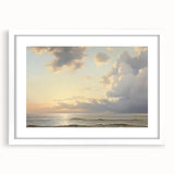Vintage Landscape Art – Tranquil Ocean at Sunset – Antique Seaside Wall Art