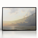 Vintage Landscape Art – Tranquil Ocean at Sunset – Antique Seaside Wall Art