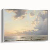 Vintage Landscape Art – Tranquil Ocean at Sunset – Antique Seaside Wall Art