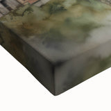 Vintage Landscape Art – Misty Mountain Village with Traditional Architecture – Antique Asian Wall Art