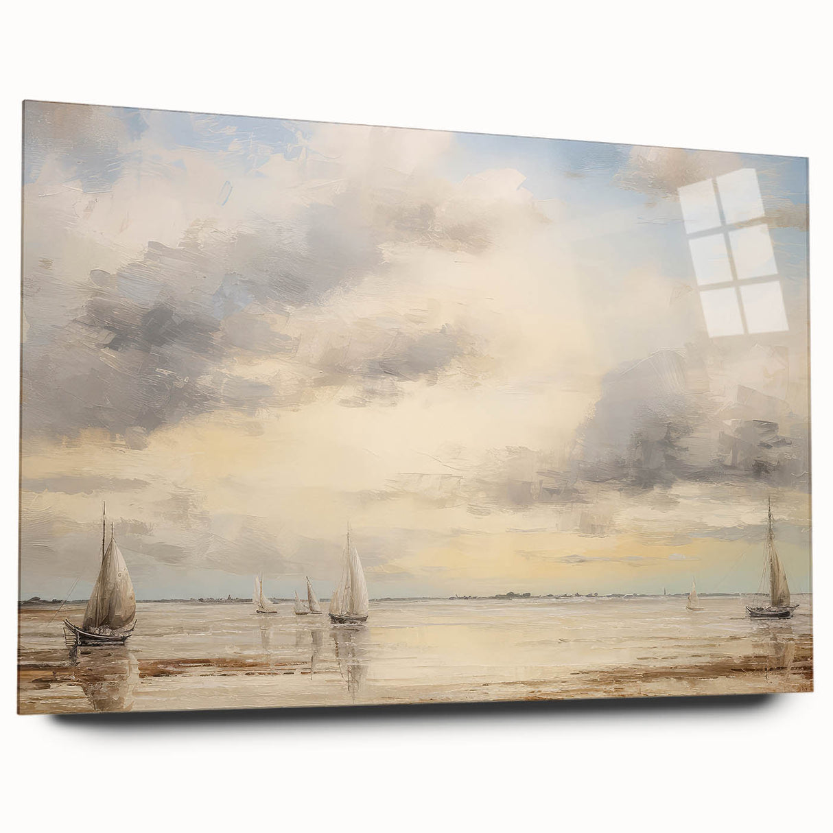Vintage Landscape Art – Sailing Boats on Tranquil Waters – Antique Maritime Wall Art