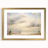 Vintage Landscape Art – Sailing Boats on Tranquil Waters – Antique Maritime Wall Art