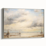 Vintage Landscape Art – Sailing Boats on Tranquil Waters – Antique Maritime Wall Art