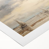 Vintage Landscape Art – Sailing Boats on Tranquil Waters – Antique Maritime Wall Art