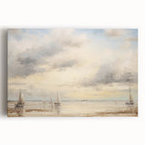 Vintage Landscape Art – Sailing Boats on Tranquil Waters – Antique Maritime Wall Art