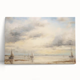 Vintage Landscape Art – Sailing Boats on Tranquil Waters – Antique Maritime Wall Art