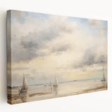 Vintage Landscape Art – Sailing Boats on Tranquil Waters – Antique Maritime Wall Art