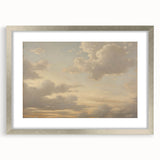 Vintage Landscape Art – Dramatic Sky with Soft Clouds – Antique Cloudscape Wall Art