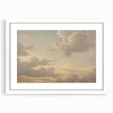 Vintage Landscape Art – Dramatic Sky with Soft Clouds – Antique Cloudscape Wall Art