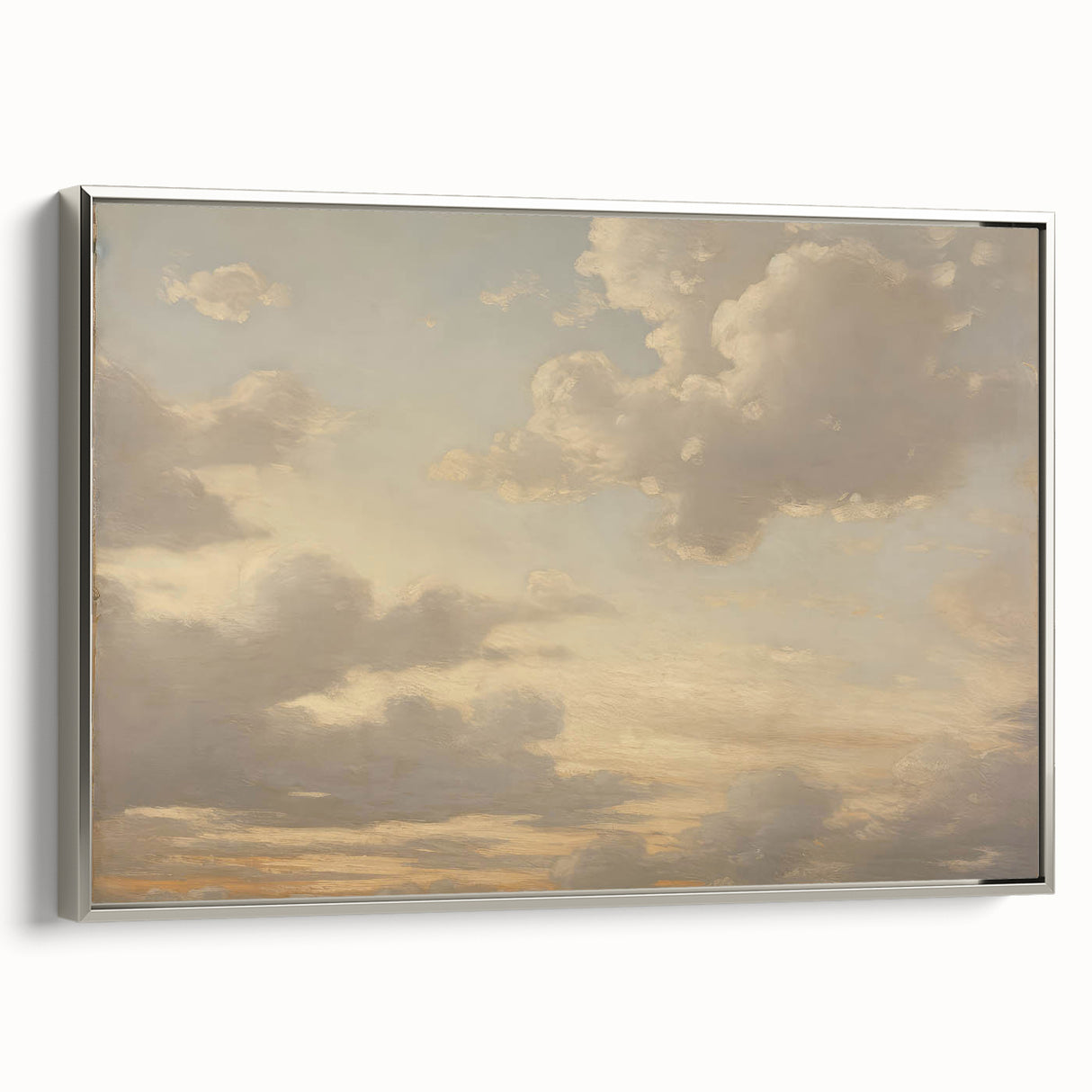 Vintage Landscape Art – Dramatic Sky with Soft Clouds – Antique Cloudscape Wall Art