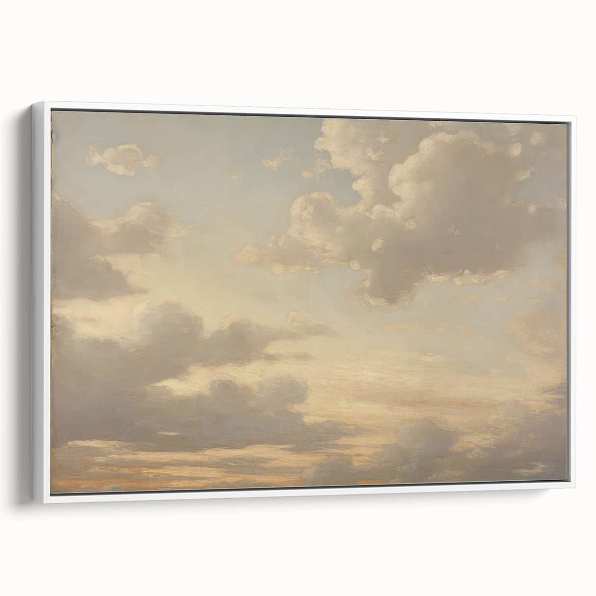 Vintage Landscape Art – Dramatic Sky with Soft Clouds – Antique Cloudscape Wall Art