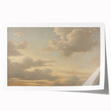 Vintage Landscape Art – Dramatic Sky with Soft Clouds – Antique Cloudscape Wall Art