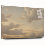 Vintage Landscape Art – Dramatic Sky with Soft Clouds – Antique Cloudscape Wall Art