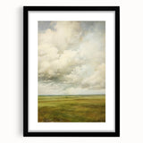 Vintage Rolling Fields Art – Classic Countryside Sky Print