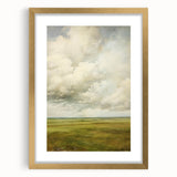 Vintage Rolling Fields Art – Classic Countryside Sky Print