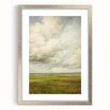 Vintage Rolling Fields Art – Classic Countryside Sky Print