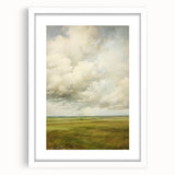 Vintage Rolling Fields Art – Classic Countryside Sky Print