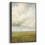 Vintage Rolling Fields Art – Classic Countryside Sky Print