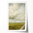 Vintage Rolling Fields Art – Classic Countryside Sky Print