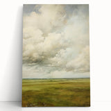 Vintage Rolling Fields Art – Classic Countryside Sky Print