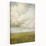 Vintage Rolling Fields Art – Classic Countryside Sky Print