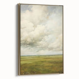 Vintage Rolling Fields Art – Classic Countryside Sky Print