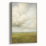 Vintage Rolling Fields Art – Classic Countryside Sky Print