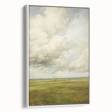 Vintage Rolling Fields Art – Classic Countryside Sky Print