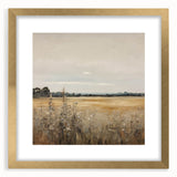Golden Field Vintage Landscape Art – Classic Countryside Wall Print