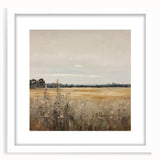 Golden Field Vintage Landscape Art – Classic Countryside Wall Print
