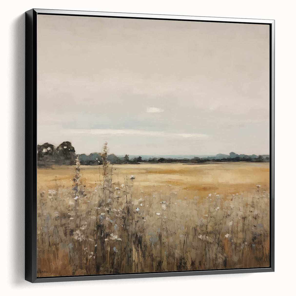 Golden Field Vintage Landscape Art – Classic Countryside Wall Print