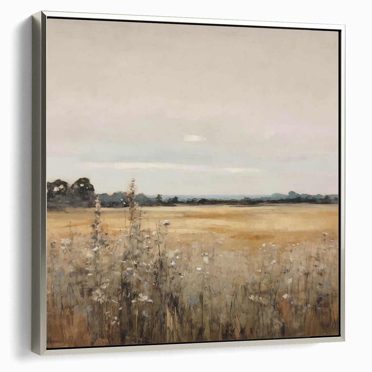 Golden Field Vintage Landscape Art – Classic Countryside Wall Print