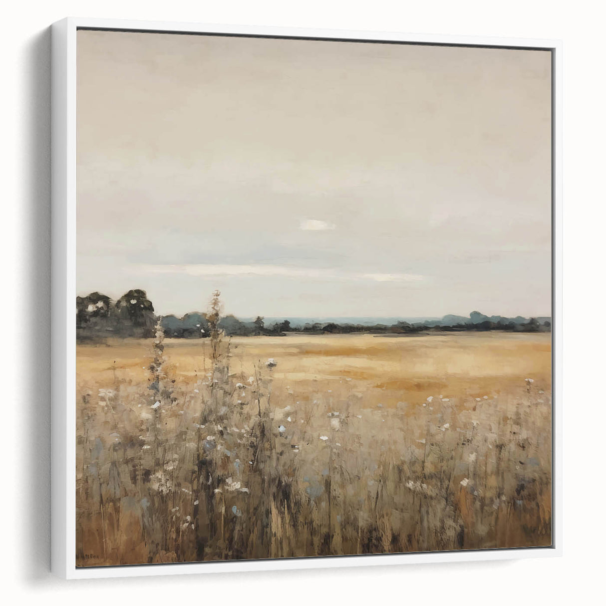 Golden Field Vintage Landscape Art – Classic Countryside Wall Print