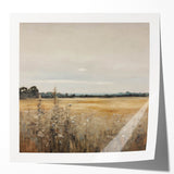 Golden Field Vintage Landscape Art – Classic Countryside Wall Print